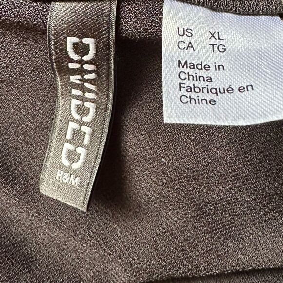 H&M Black Rushed Front Draped Bust Off Shoulder Long Sleeved Sheer Blouse Shirt - Picture 5 of 5